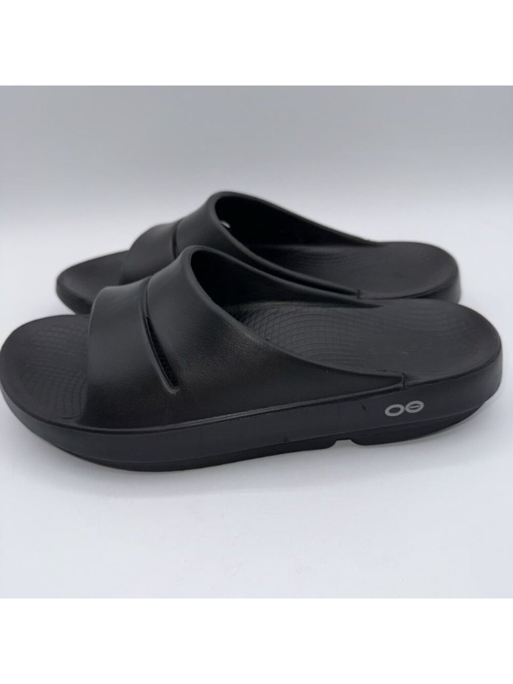 Oofos Ooahh Sandals Men’s 7 Women’s 9 Black Recovery Slip On Comfort Slides - Picture 2 of 10